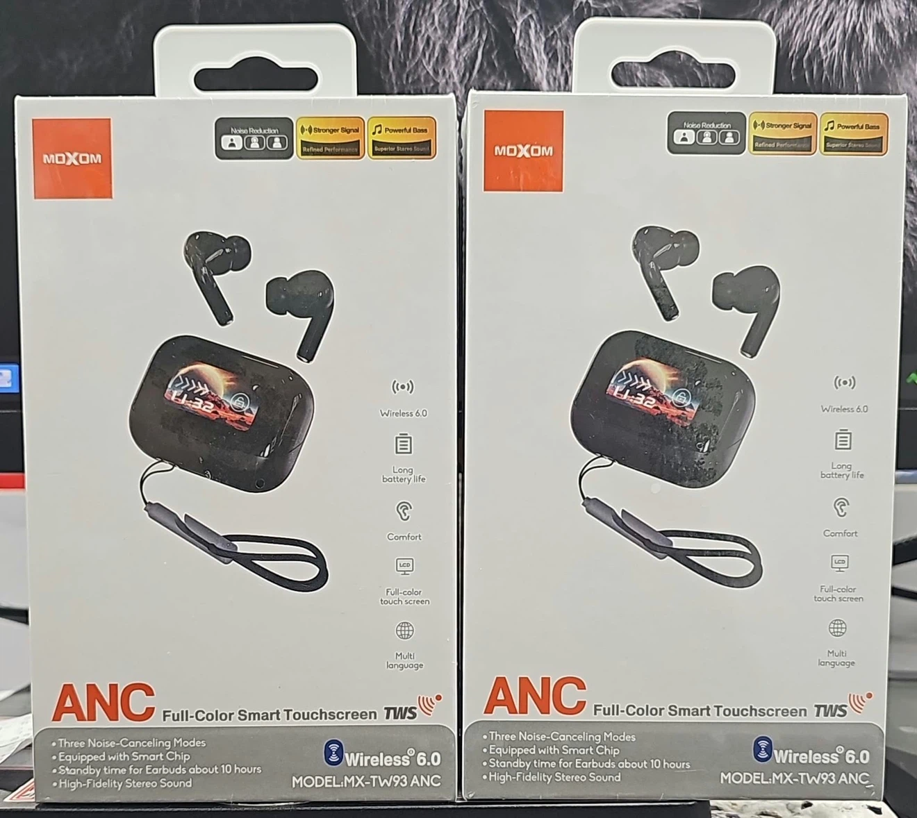 Moxom MX-TW93 ANC Smart Touchscreen TWS Earbuds