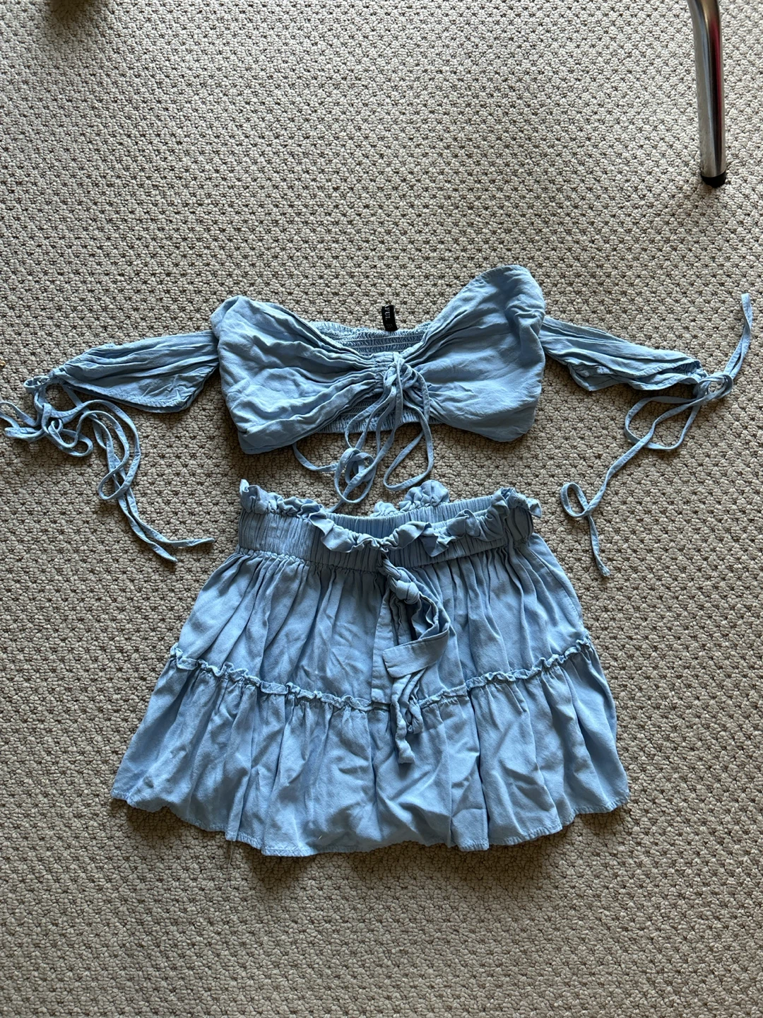 Two-Piece Crop Top and Skirt Set