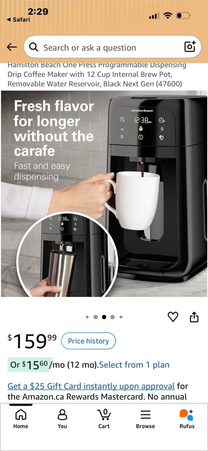 NEW HB No Carafe Coffee Maker - photo 4
