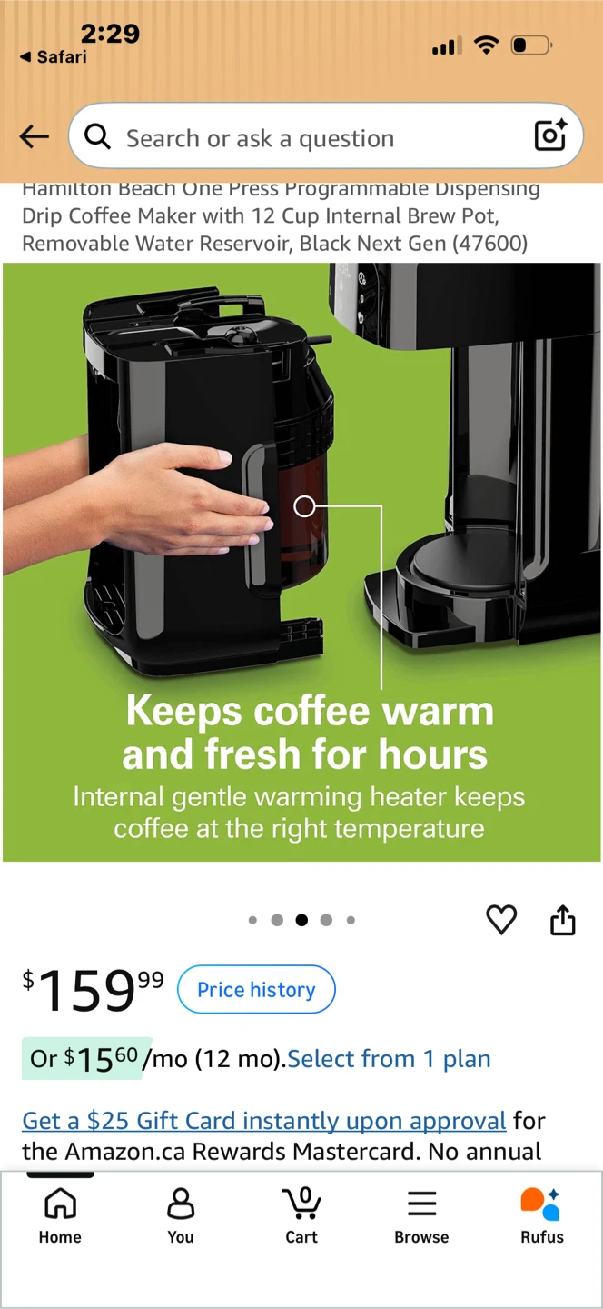 NEW HB No Carafe Coffee Maker - photo 5