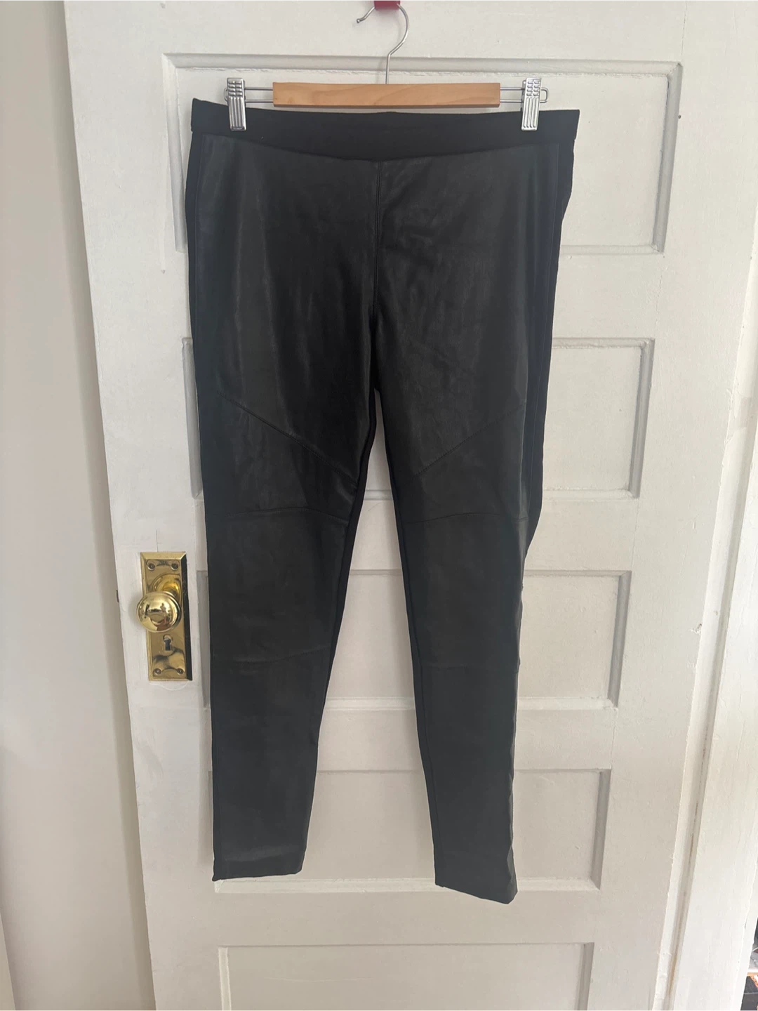 Michael Kors Black Faux Leather Leggings Size 8