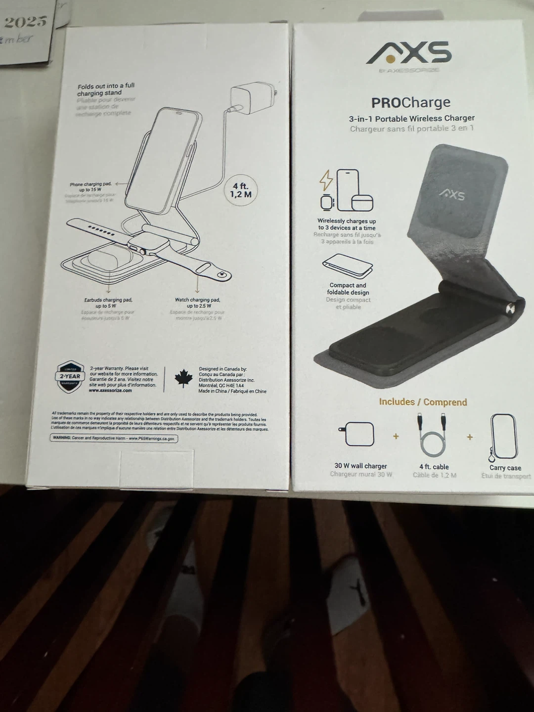 AXS PROCharge 3-in-1 Portable Wireless Charger