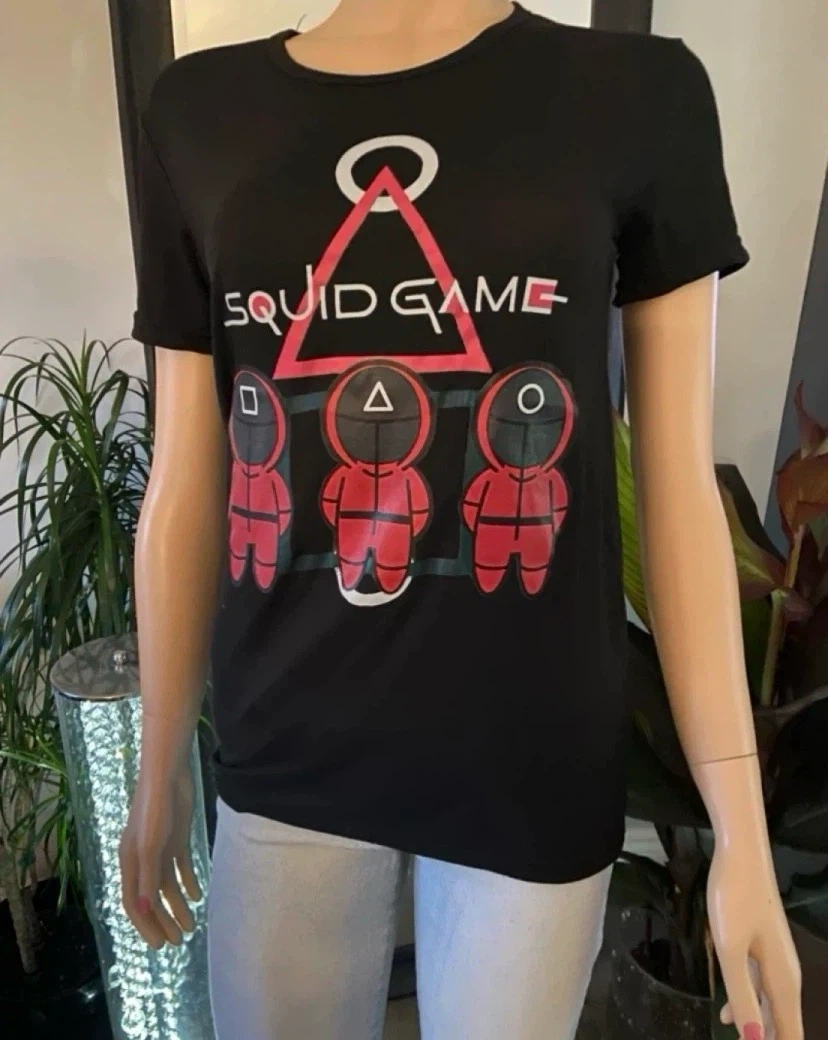 🏈 NEW Ladies Squid Game Graphic T-Shirt Black Small