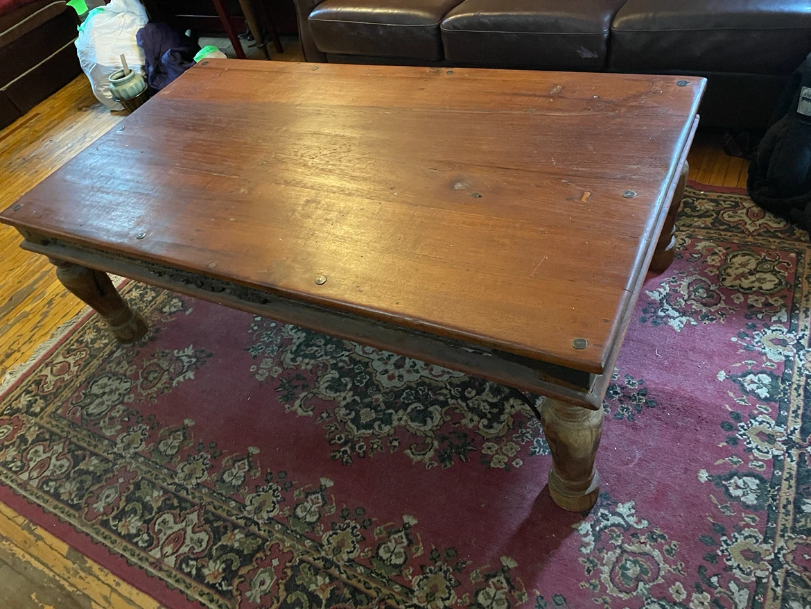 *MUST GO* Refurbished Antique Teak Wood Statement Table