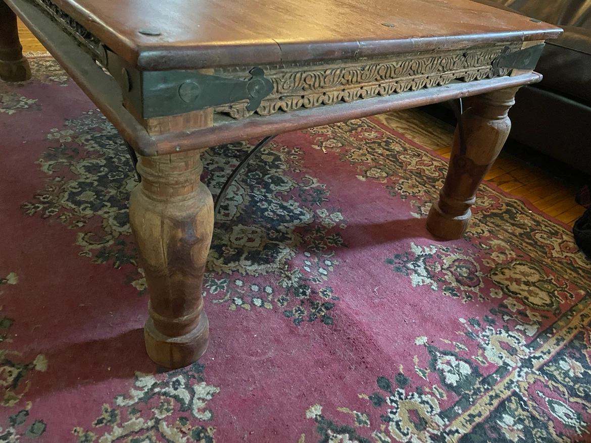 *MUST GO* Refurbished Antique Teak Wood Statement Table - photo 2