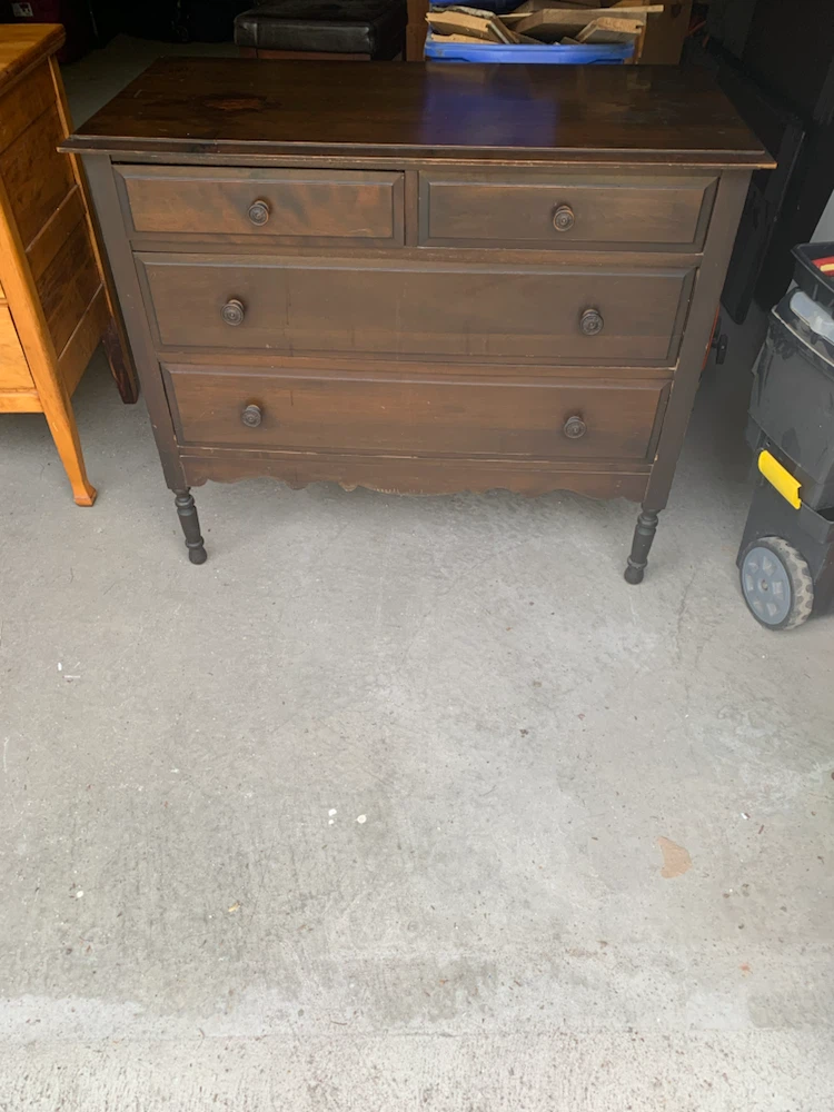 Dark Wood Three-Drawer Dresser