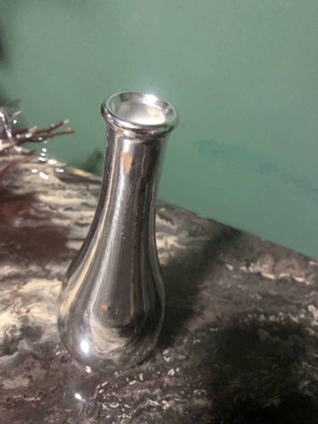 Silver-toned metal bud vase 🏈 - photo 2