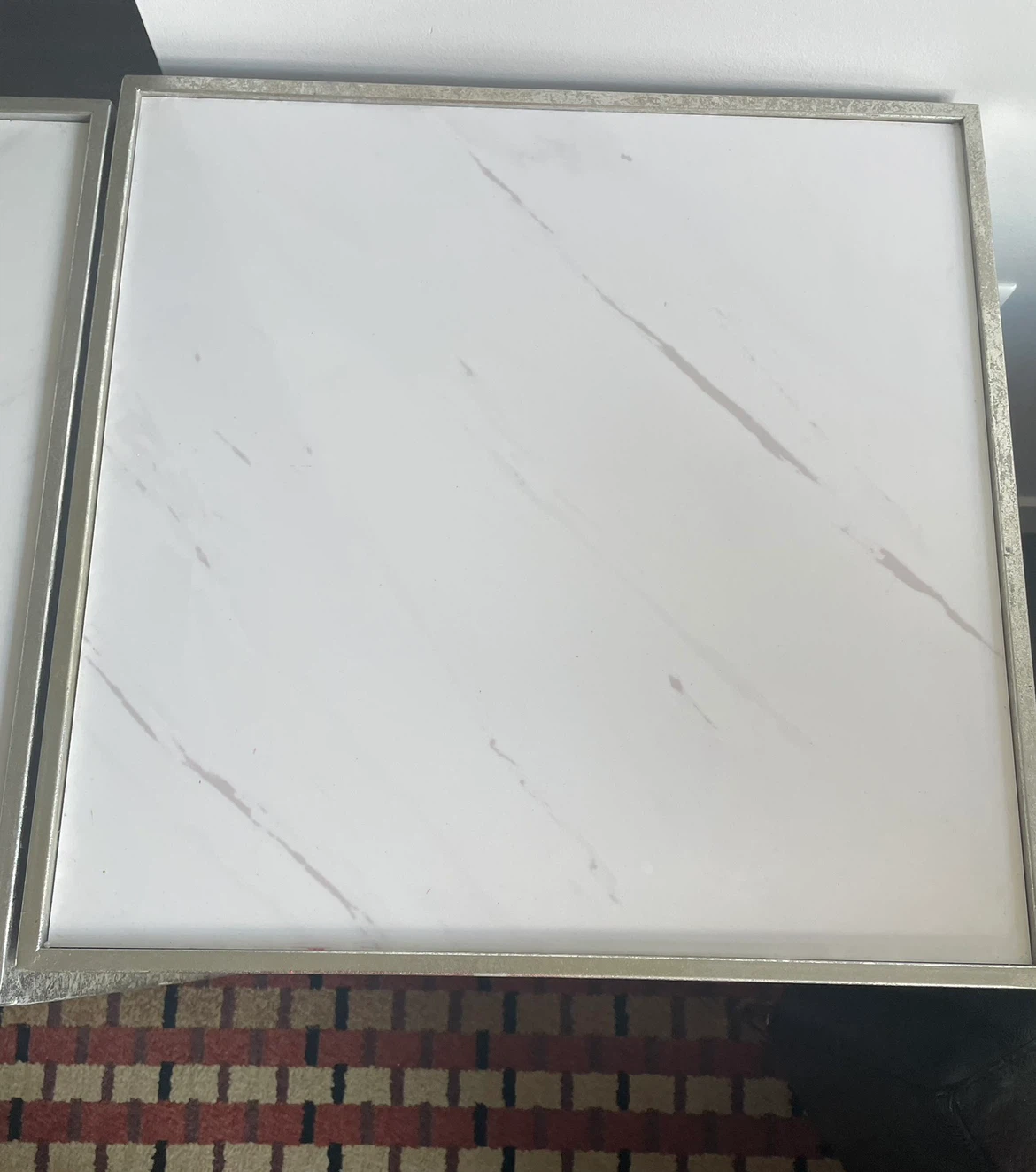 Set of Two Faux Marble Side Tables