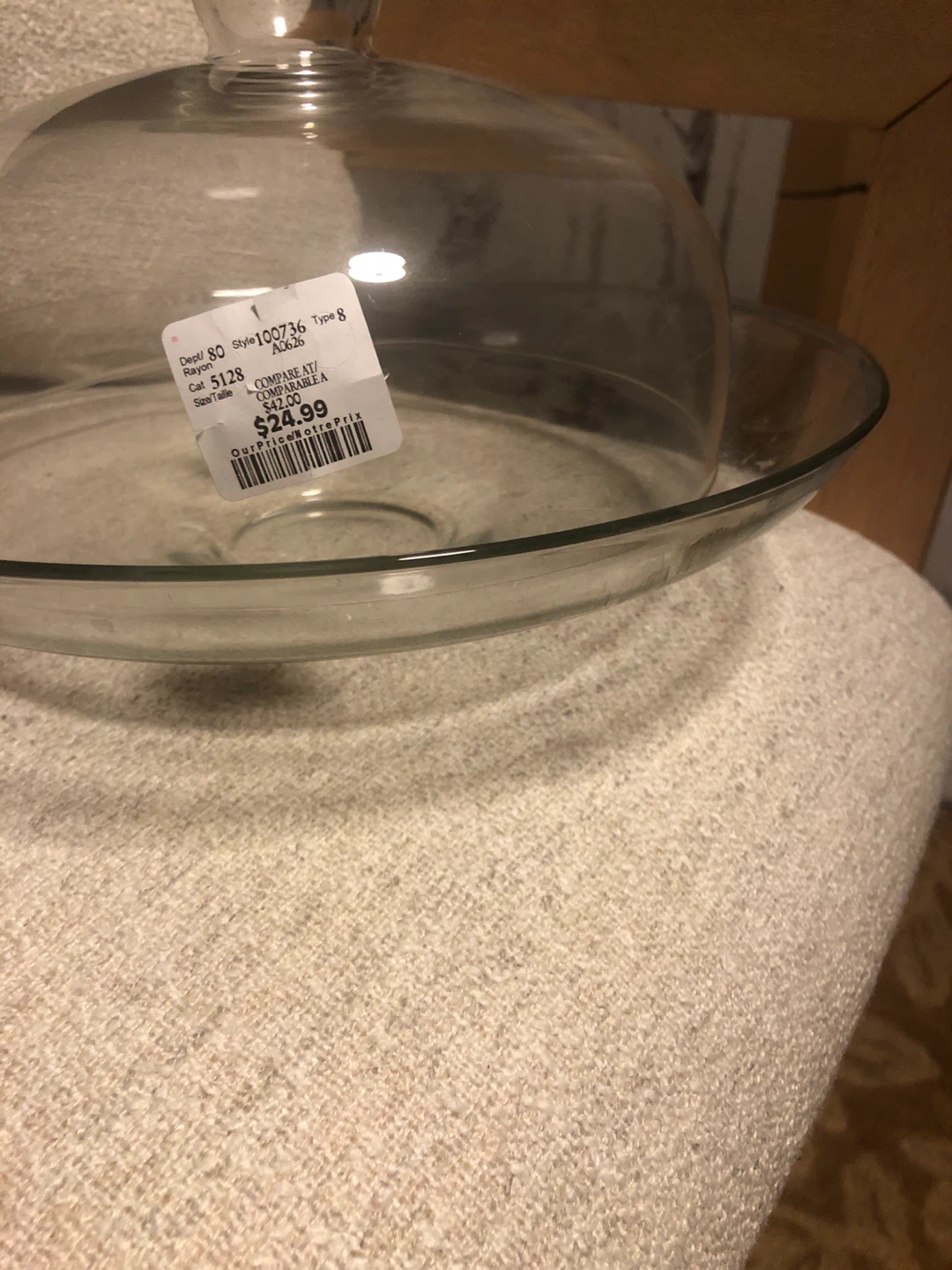 Clear Glass Cake Dome & Dish 🏈 - photo 4