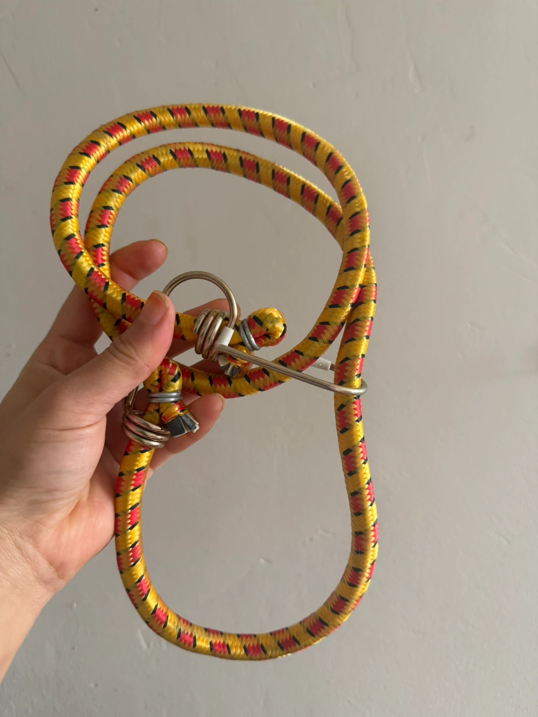 Yellow and red bungee cord