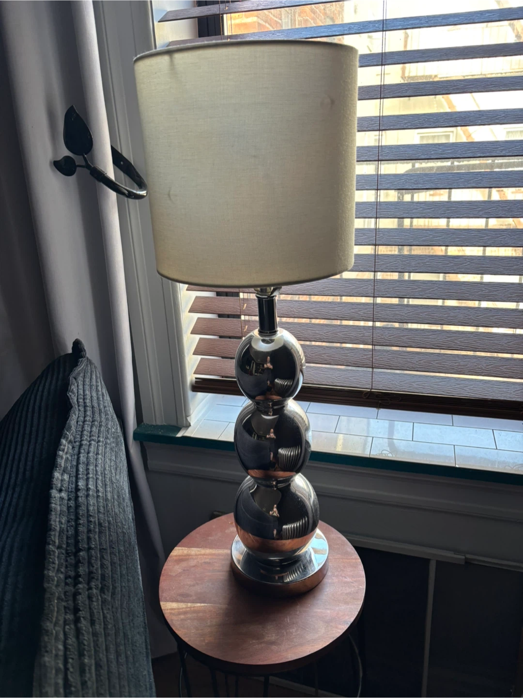 Silver Sphere Lamp