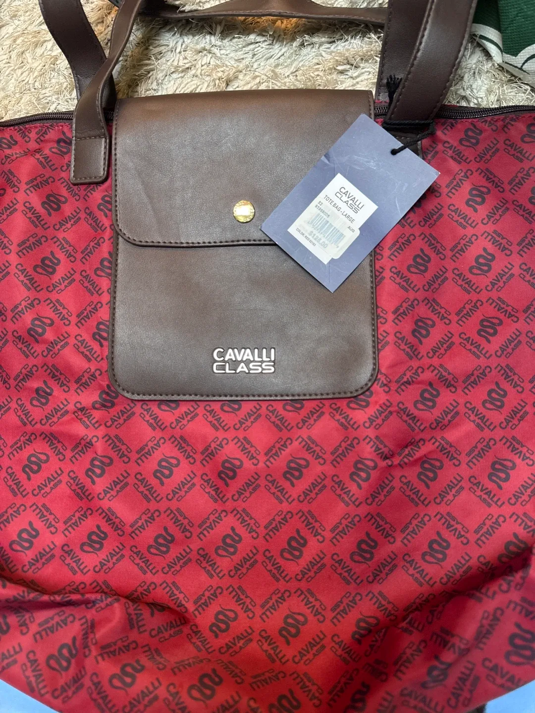 Cavalli Class Large Tote Bag Red
