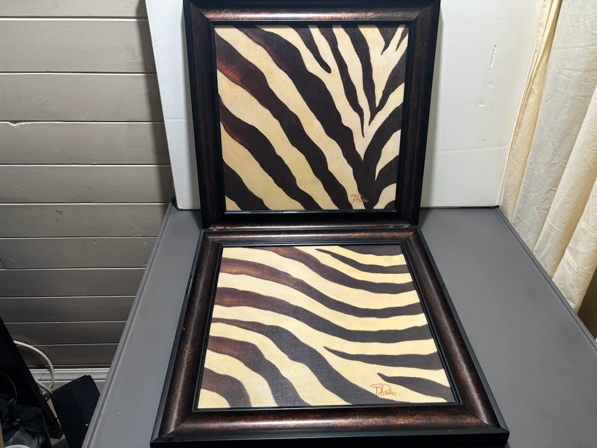 Set of Two Zebra Print Wall Art - photo 4