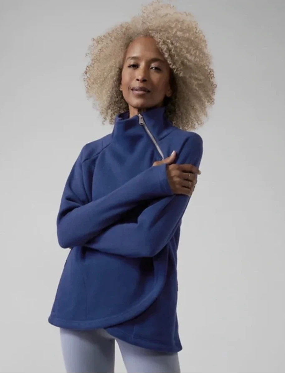 New Athleta Cozy Karma Asymmetric Pullover, 1X 🏈 - photo 2