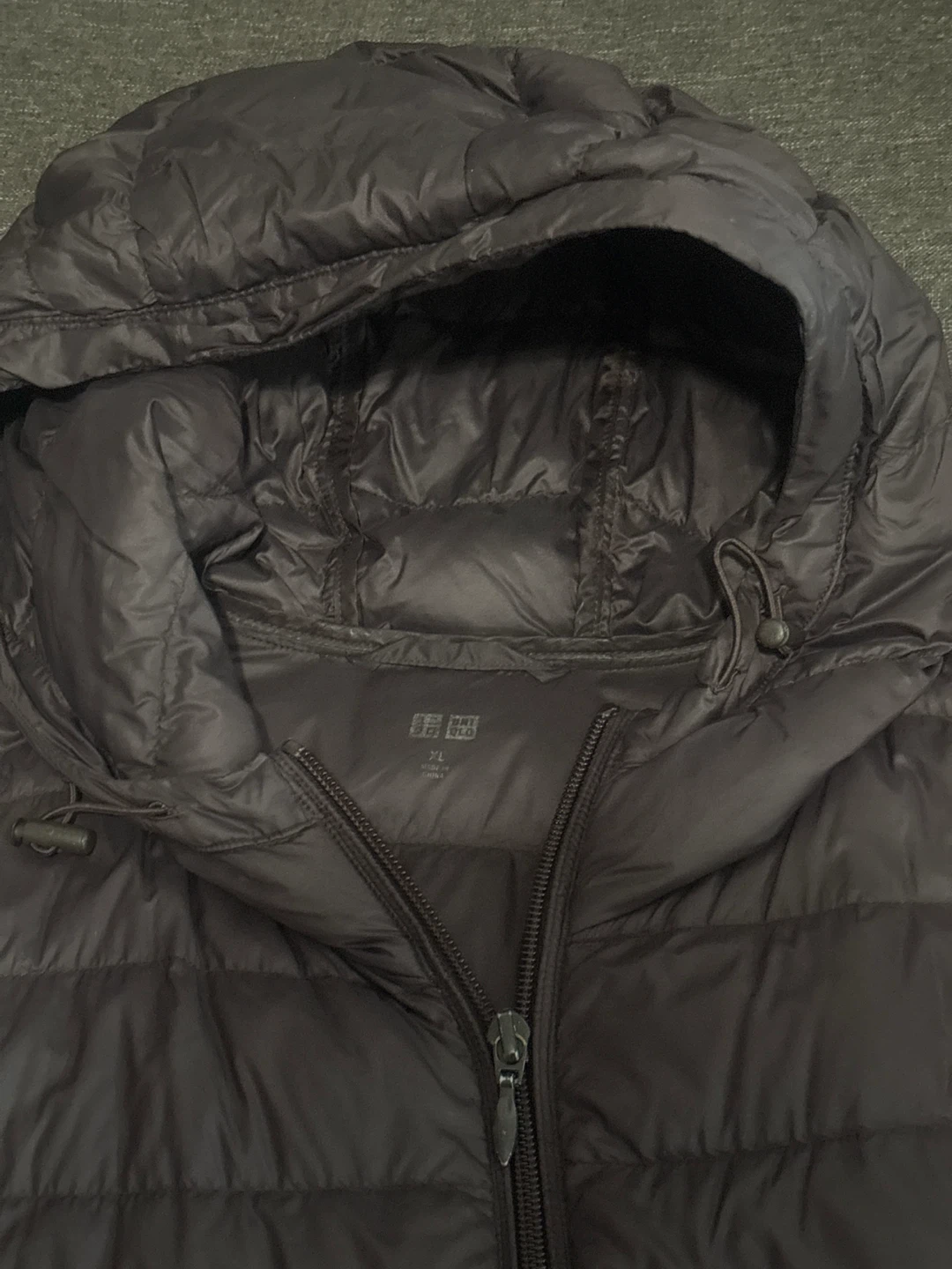 🏈 Uniqlo Ultra Light Down brown Hooded Coat - photo 3