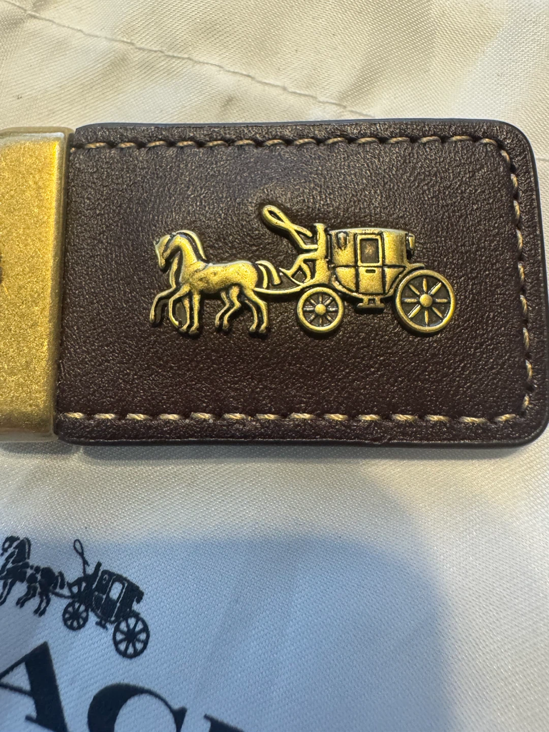 Coach Horse and Carriage Leather Bag Tag