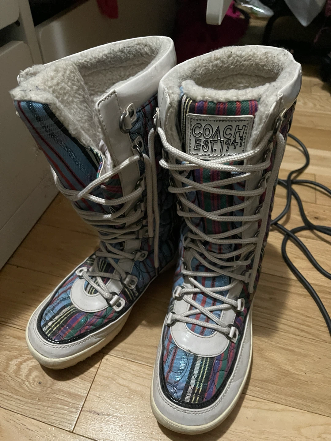 Coach Plaid Boots (if pick up today $20)