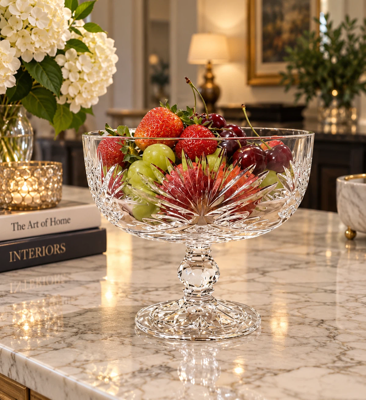 Crystal Pedestal Fruit Bowl