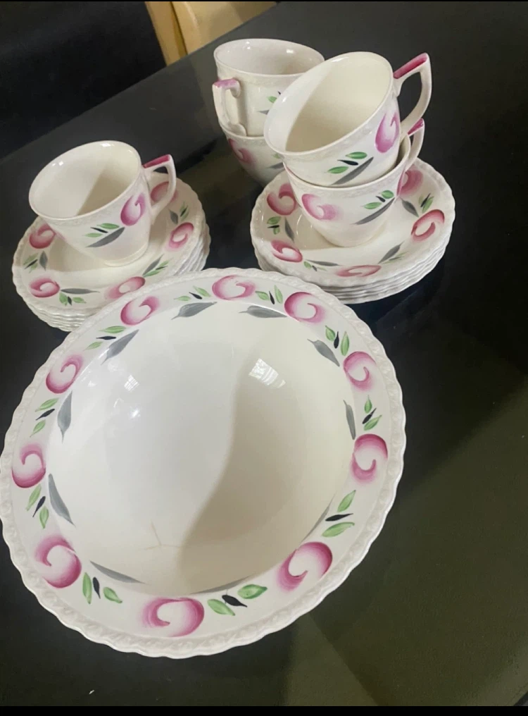 Tea set Vintage Floral hand painted print - photo 2