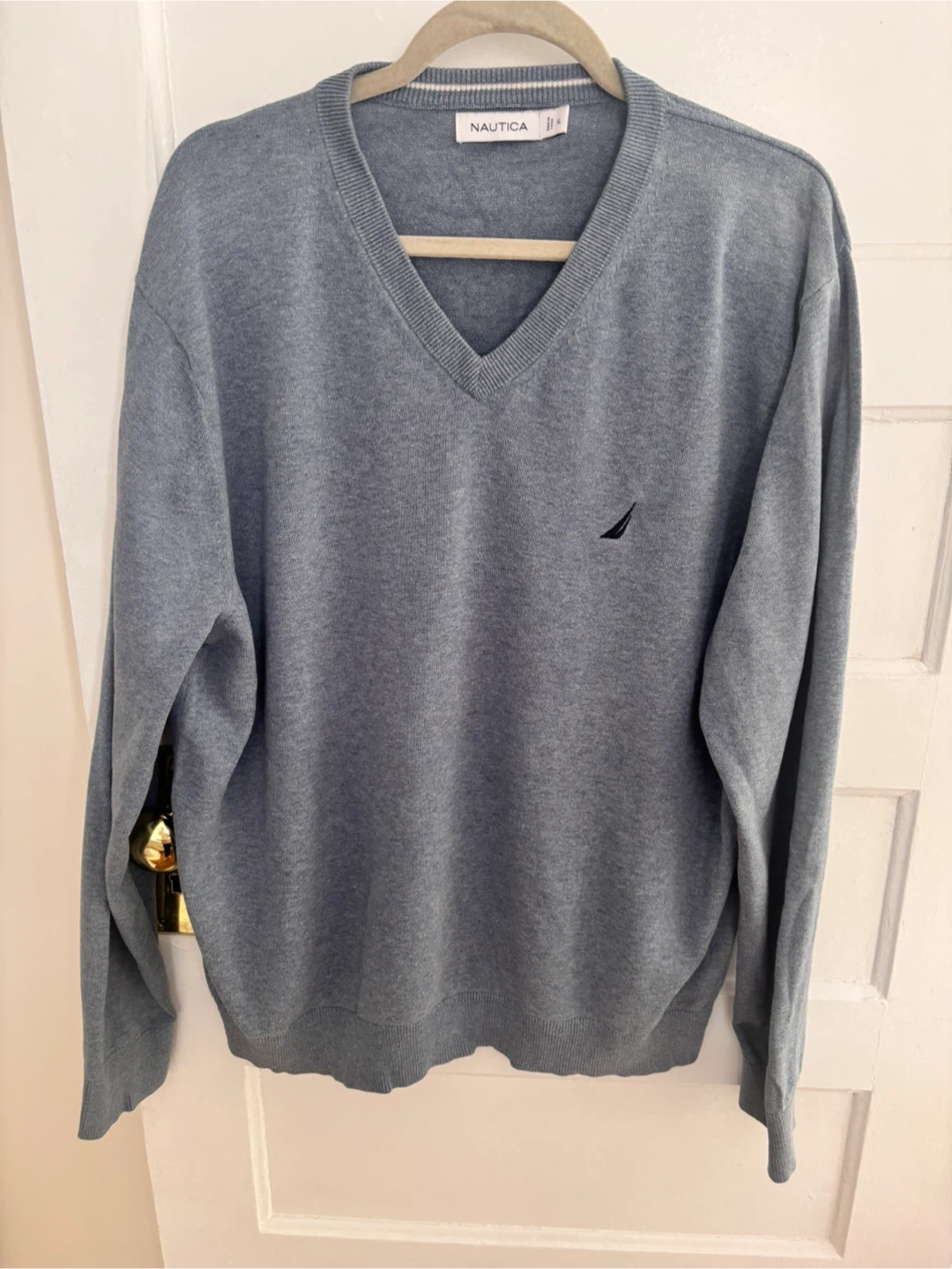 Nautica Grey V-Neck Sweater