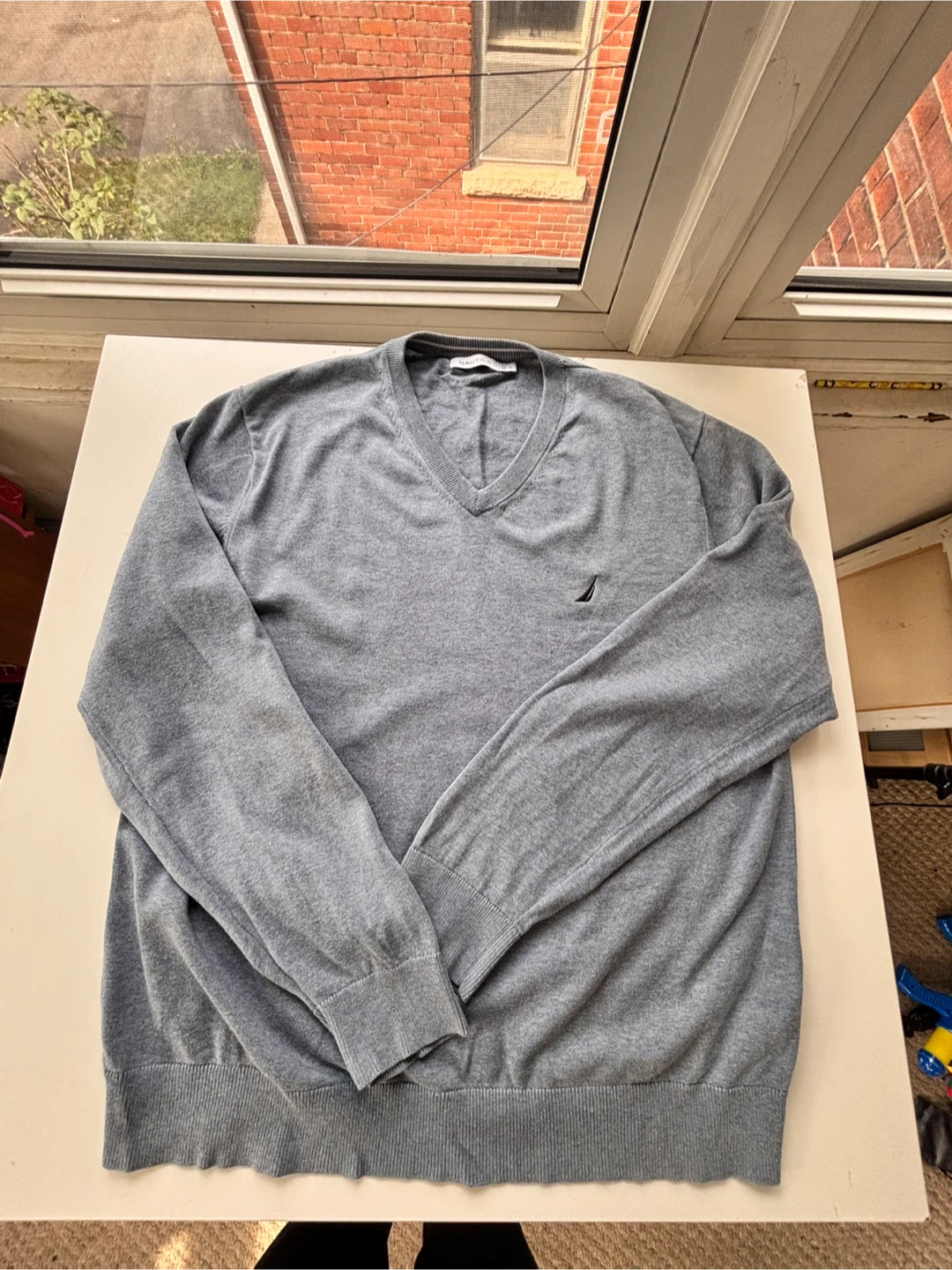 Nautica Grey V-Neck Sweater - photo 2