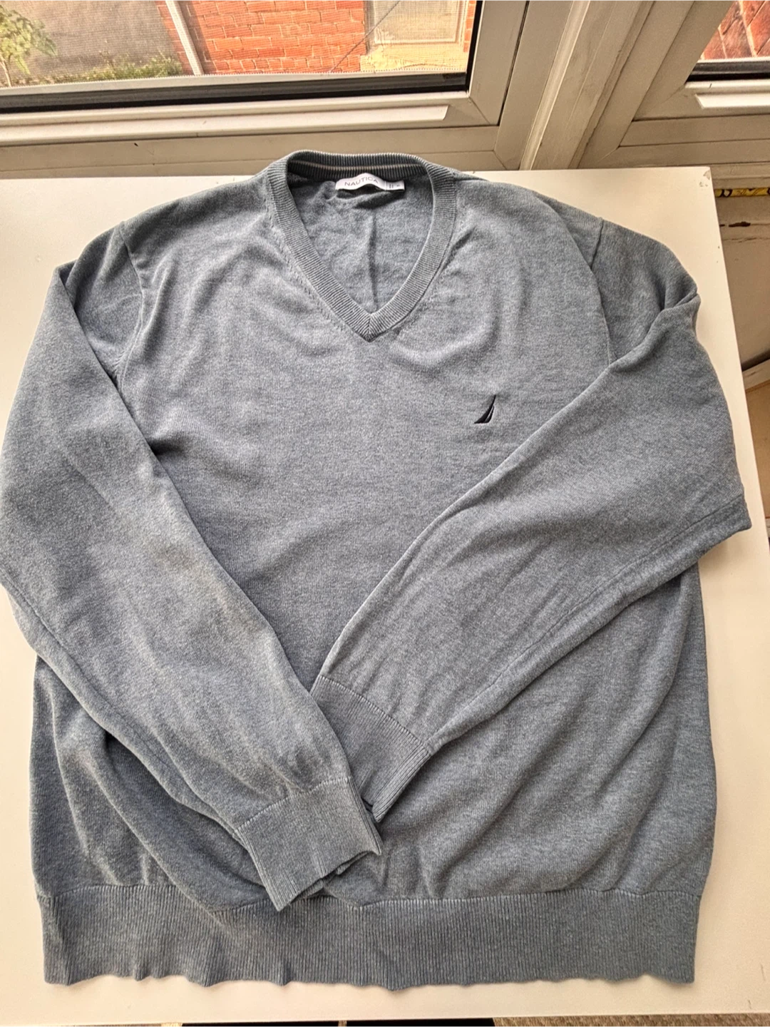 Nautica Grey V-Neck Sweater - photo 3