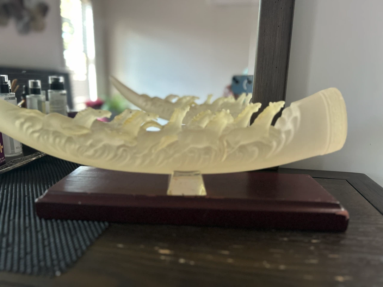 Frosted Glass Horse Sculpture