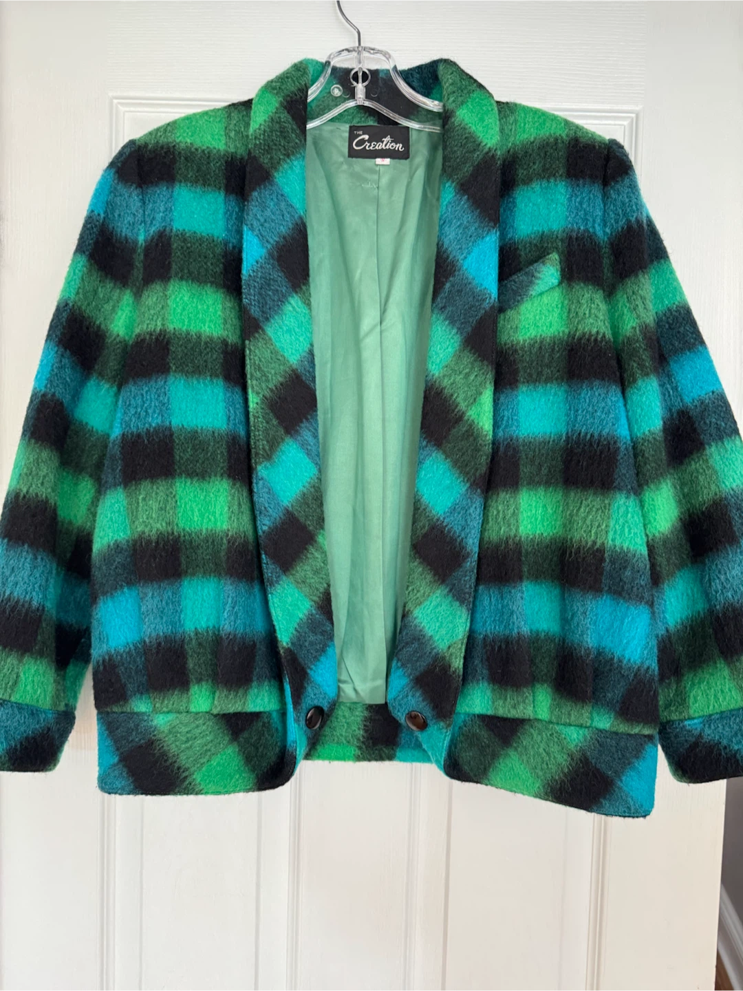 Vintage Plaid Wool-Blend Jacket S-M