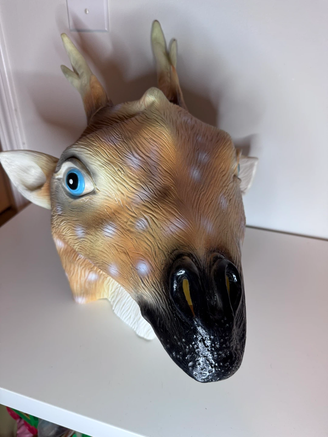 Adult full head Sika deer latex mask, only tried on!!! - photo 2