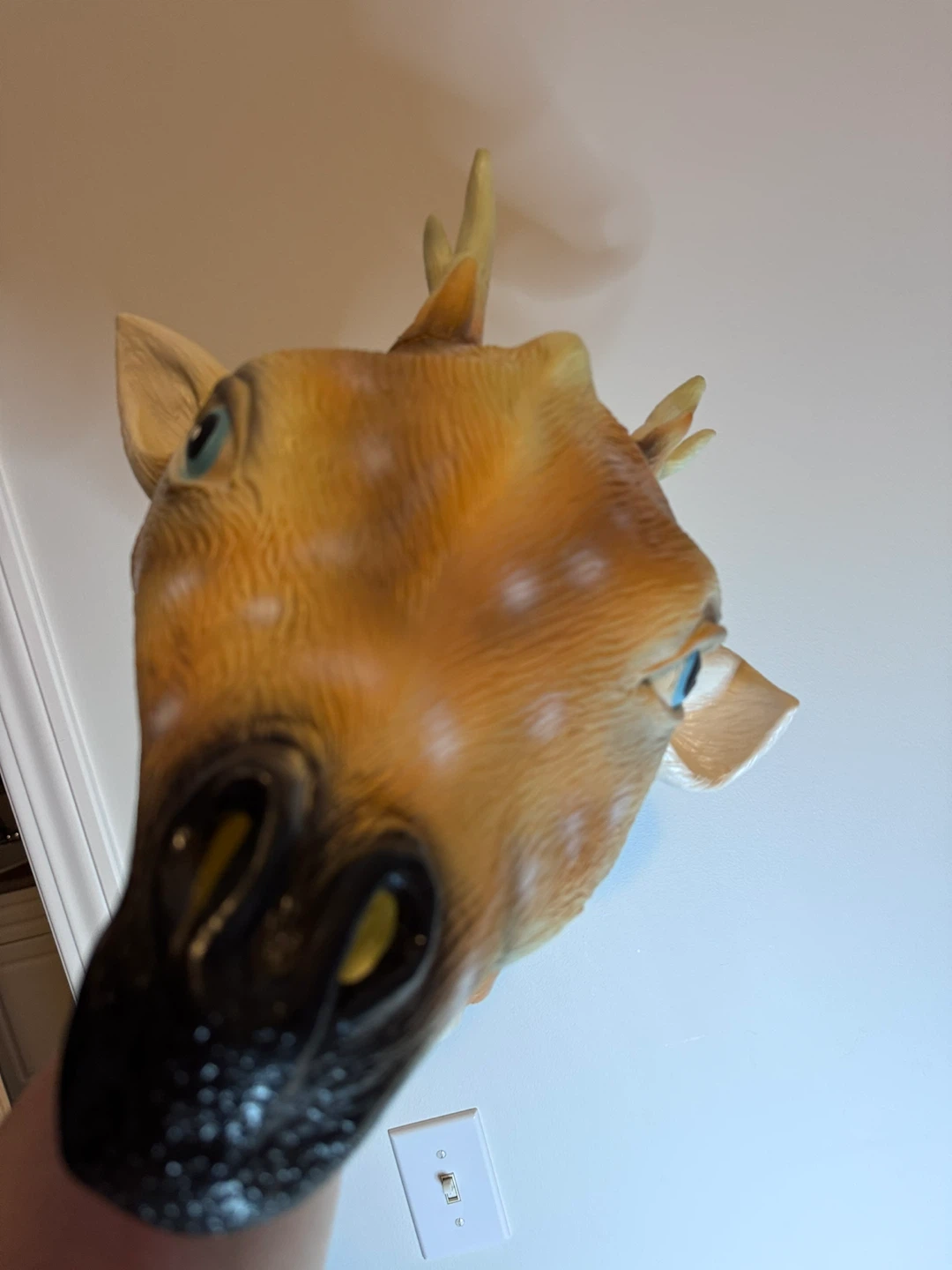 Adult full head Sika deer latex mask, only tried on!!! - photo 5