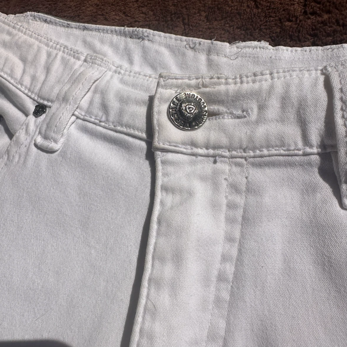 VINTAGE VERSACE JEANS COUTURE WHITE EMBELLISHED JEANS - photo 3