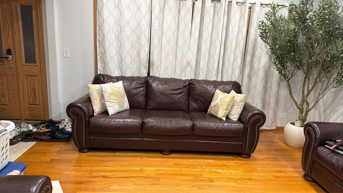Dark Brown Leather Sofa