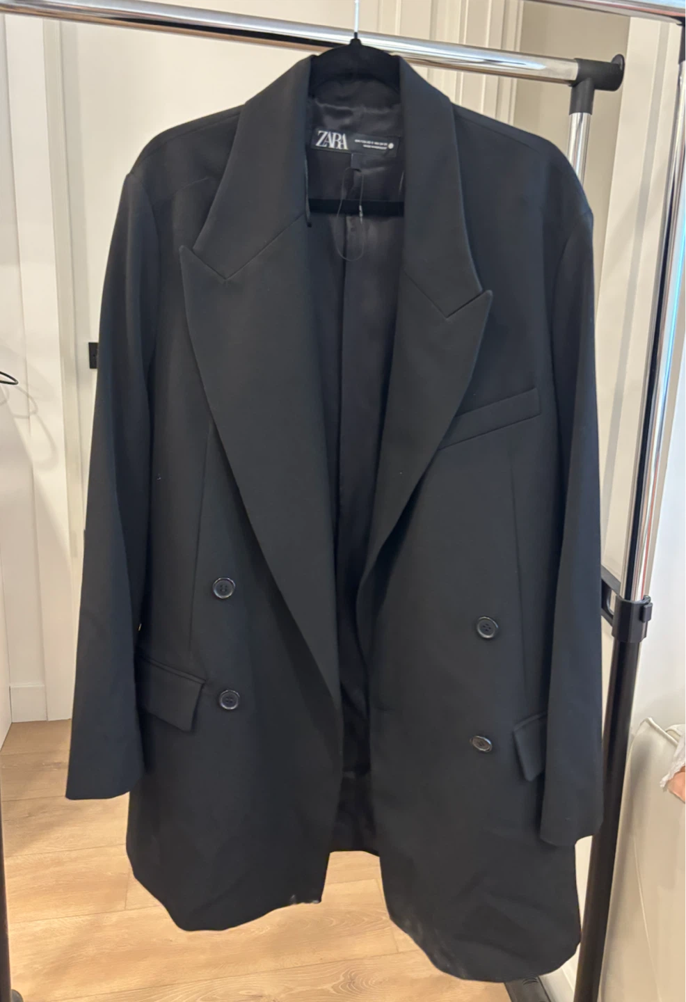 ZARA Black Double-Breasted Blazer