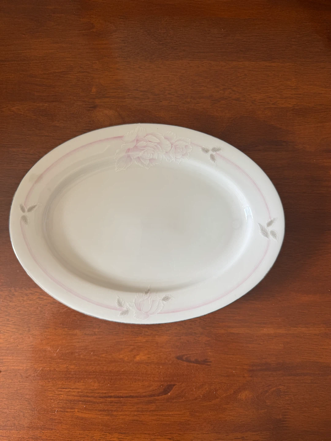Vintage Floral Porcelain Oval Serving Platter