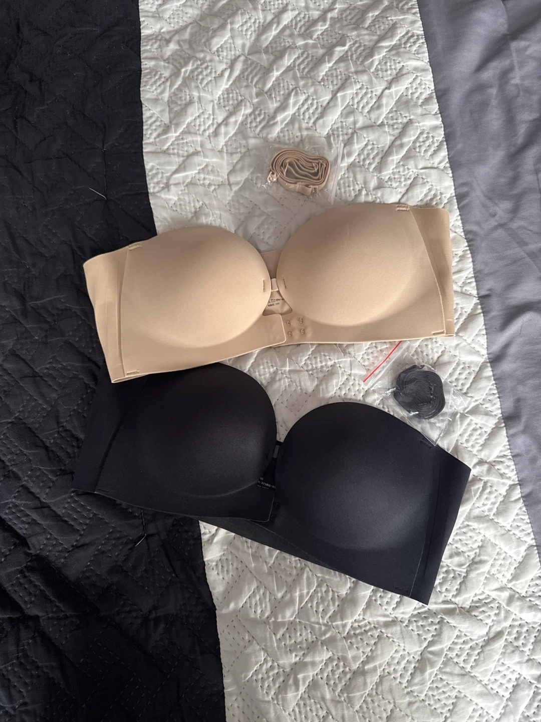 Two Strapless Bras - Beige and Black - photo 3