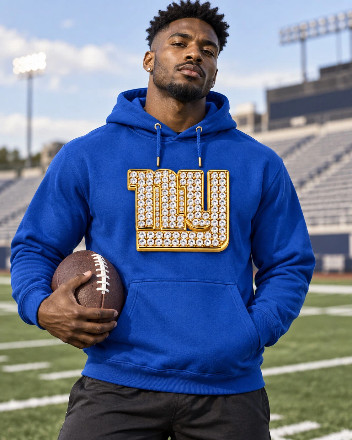 New York Giants Rhinestone Logo Hoodie