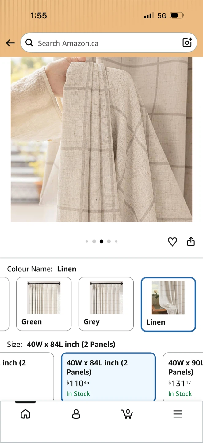 2-Panel Linen Blend Checkered Blackout Curtains - photo 2
