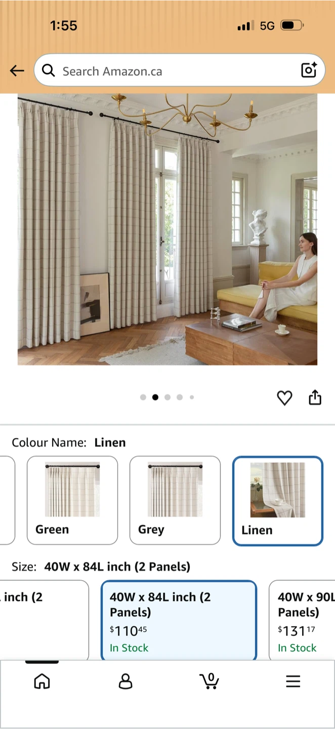 2-Panel Linen Blend Checkered Blackout Curtains - photo 4