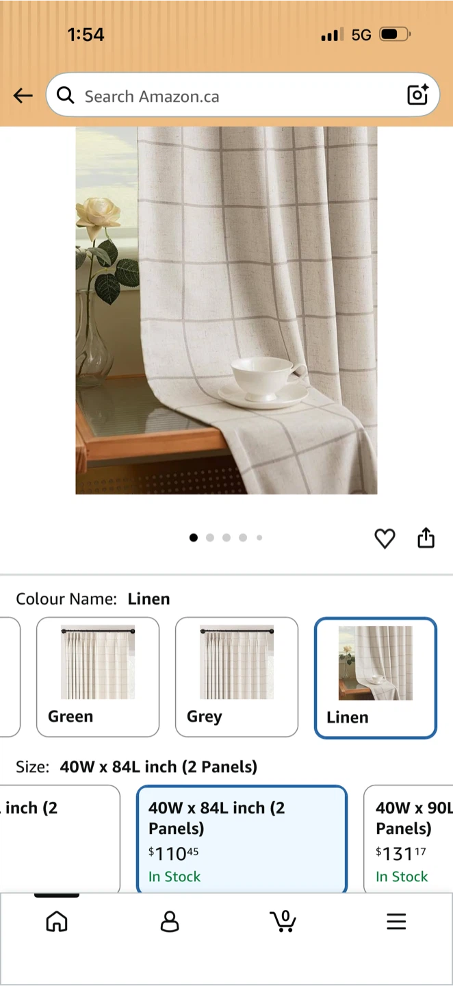 2-Panel Linen Blend Checkered Blackout Curtains - photo 5