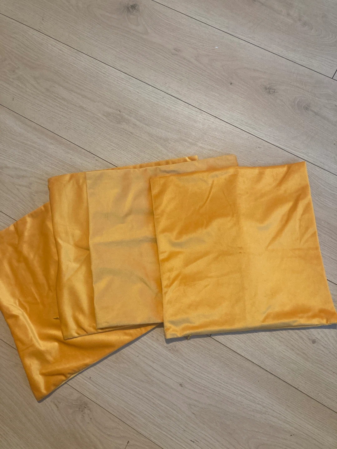 Set of 4 Yellow Velvet Cushion Covers