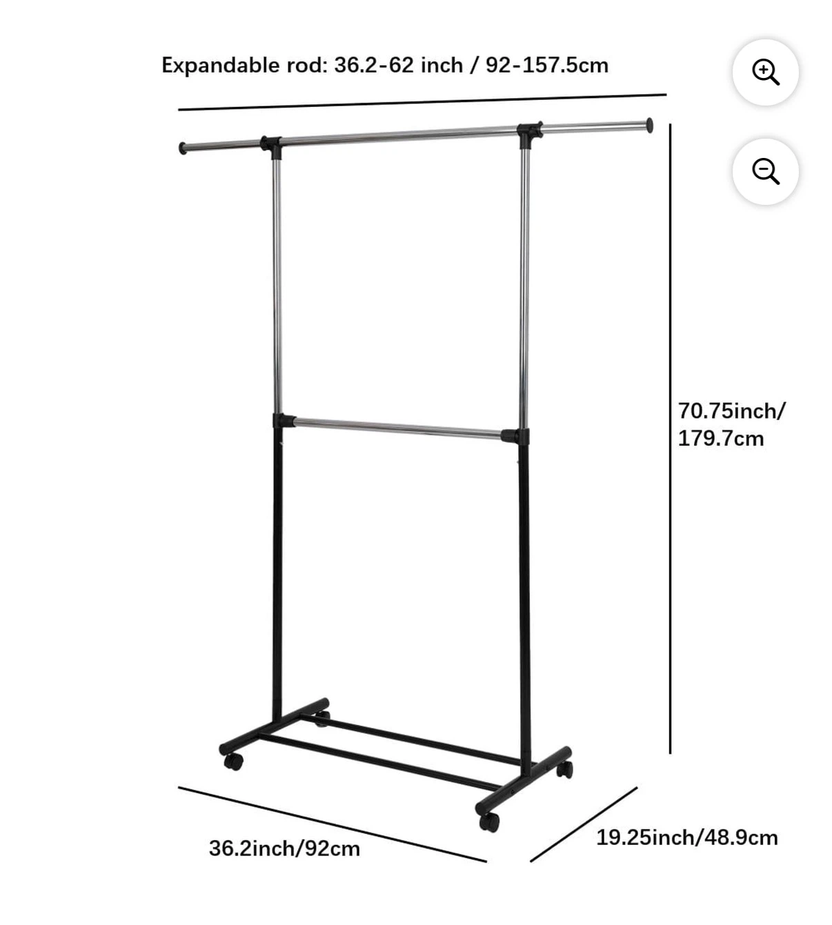 Double Rail Rolling Garment Rack - photo 4