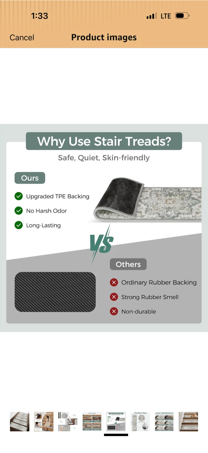 Chenille Non-Slip Stair Treads - photo 3