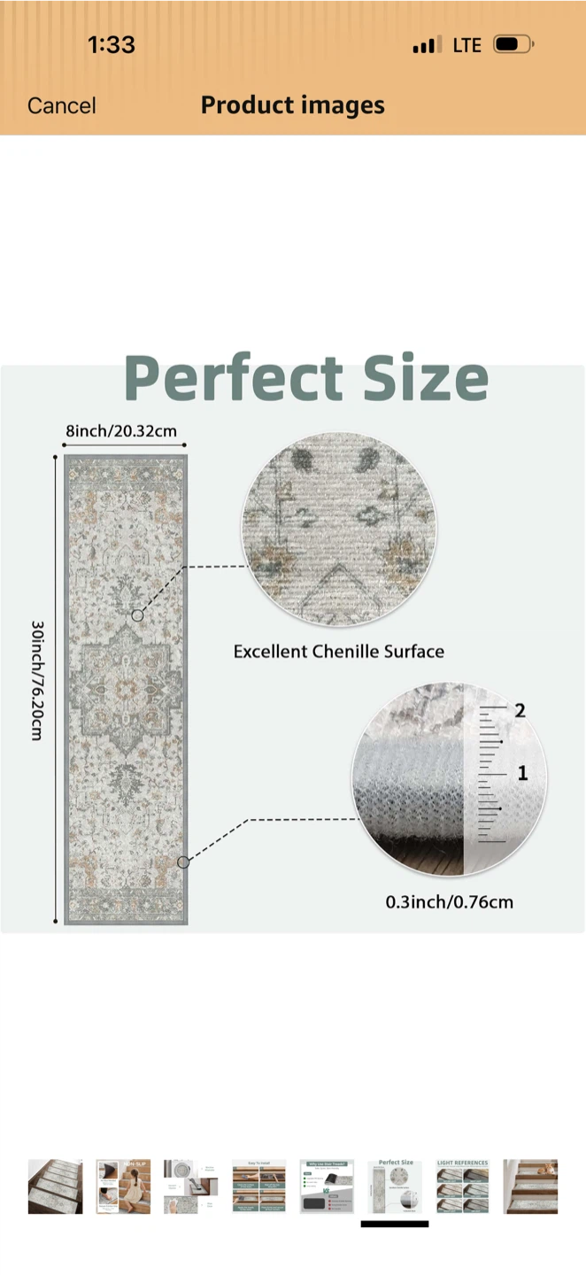 Chenille Non-Slip Stair Treads - photo 5