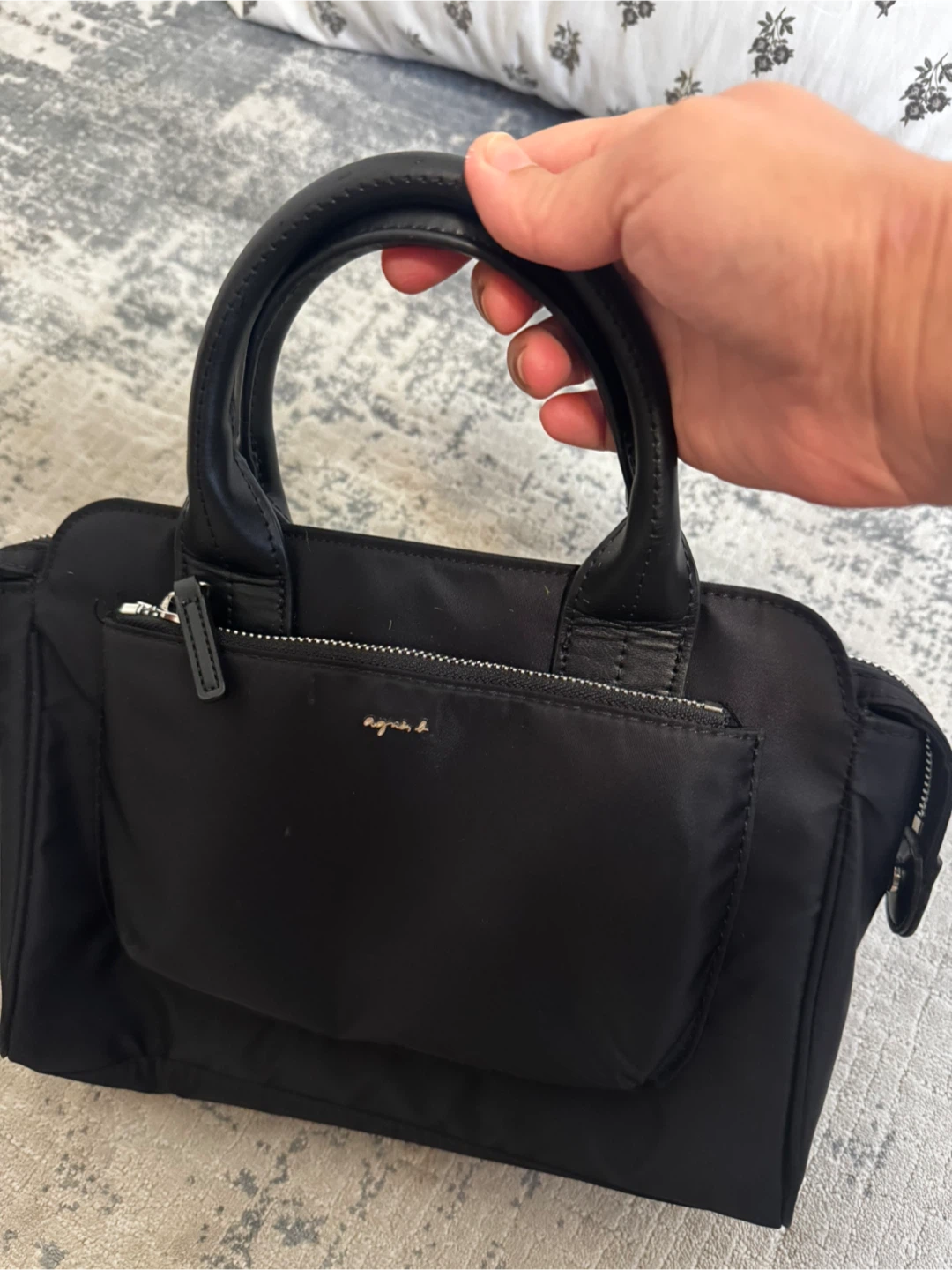Agnès b. black nylon handbag
