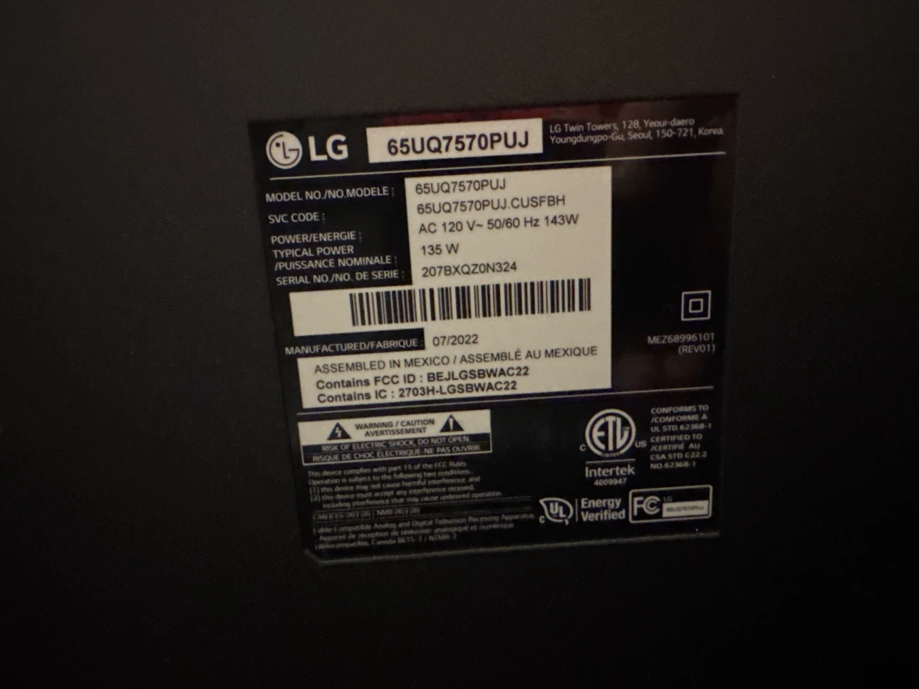 LG 65 inch 4K Smart TV - photo 2
