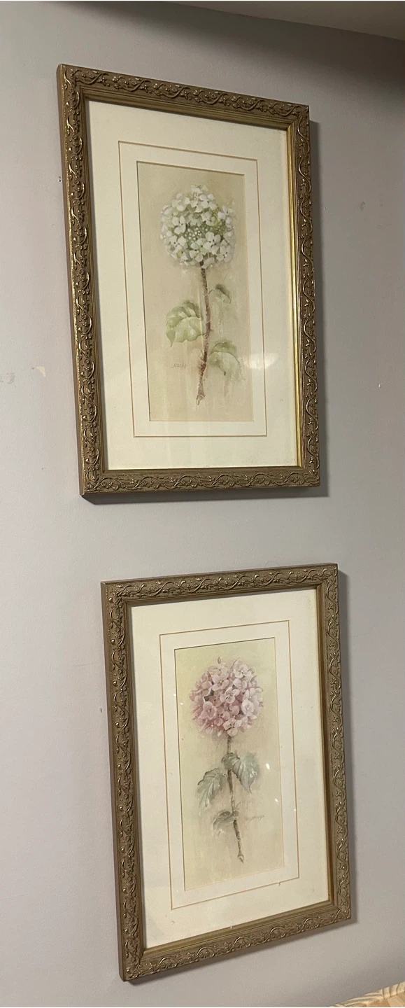 Set of Two Hydrangea Floral Framed Prints - photo 3