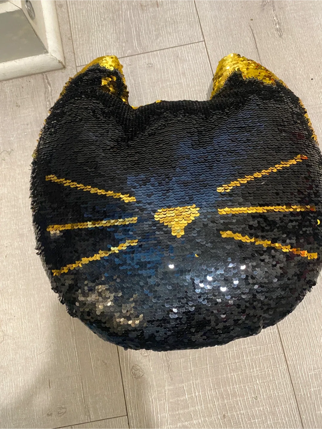Reversible Sequin Cat Pillow - photo 3