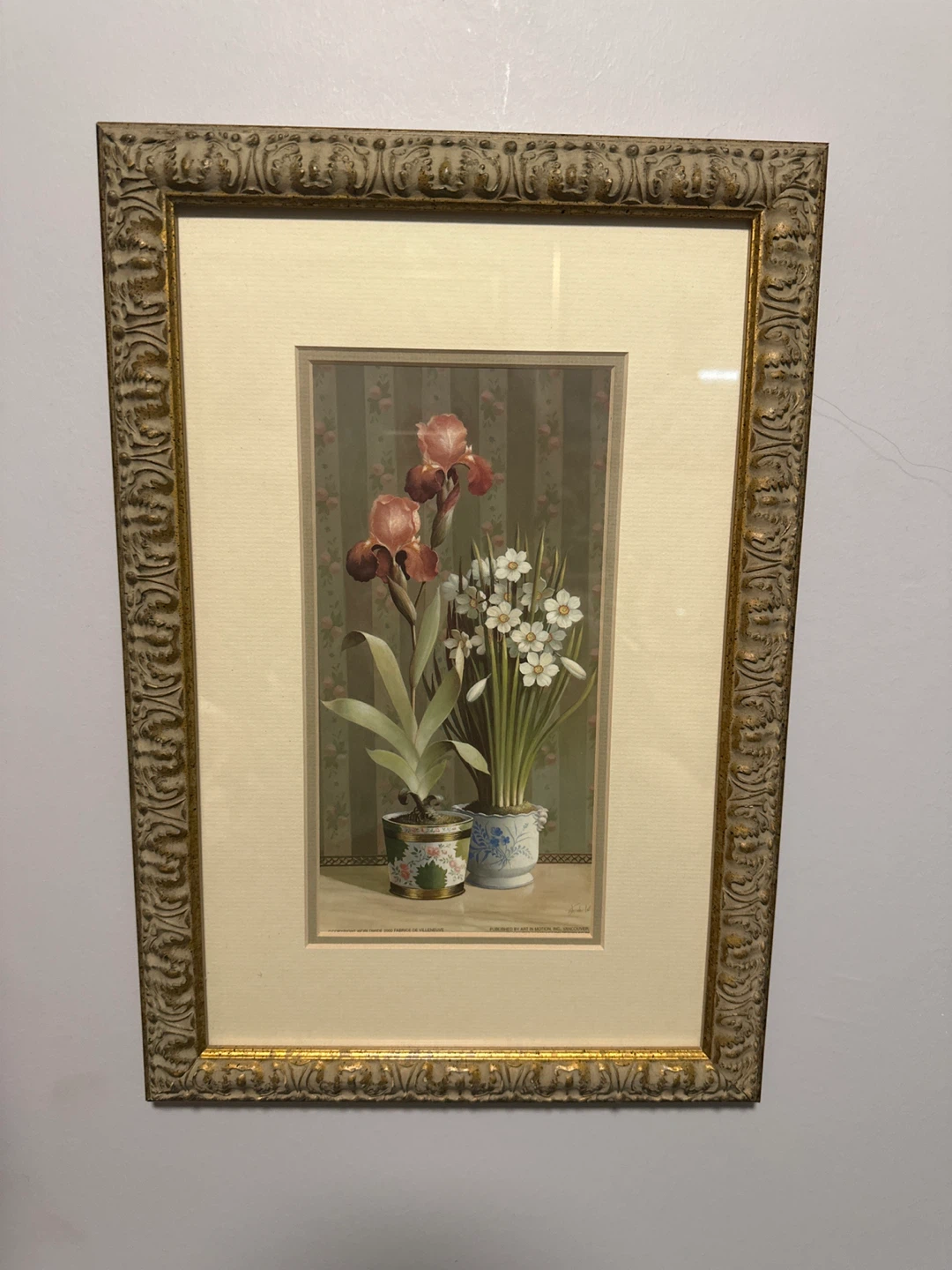 Floral Art Print in Ornate Gold Frame