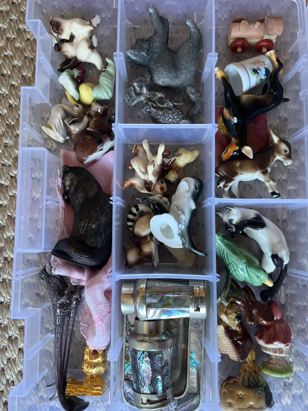 Assorted Miniature Collectible Figurines with Gonex Case