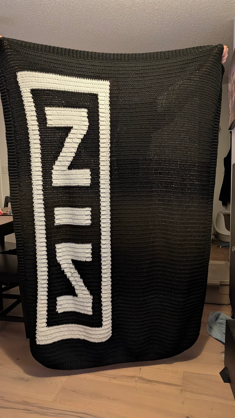 Hand-crocheted NIN blanket